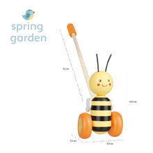 Load image into Gallery viewer, Push Along Wooden Honey Bee
