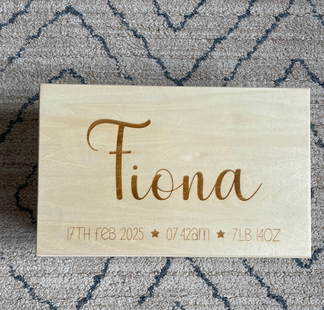 Engraved Wooden Keepsake Box