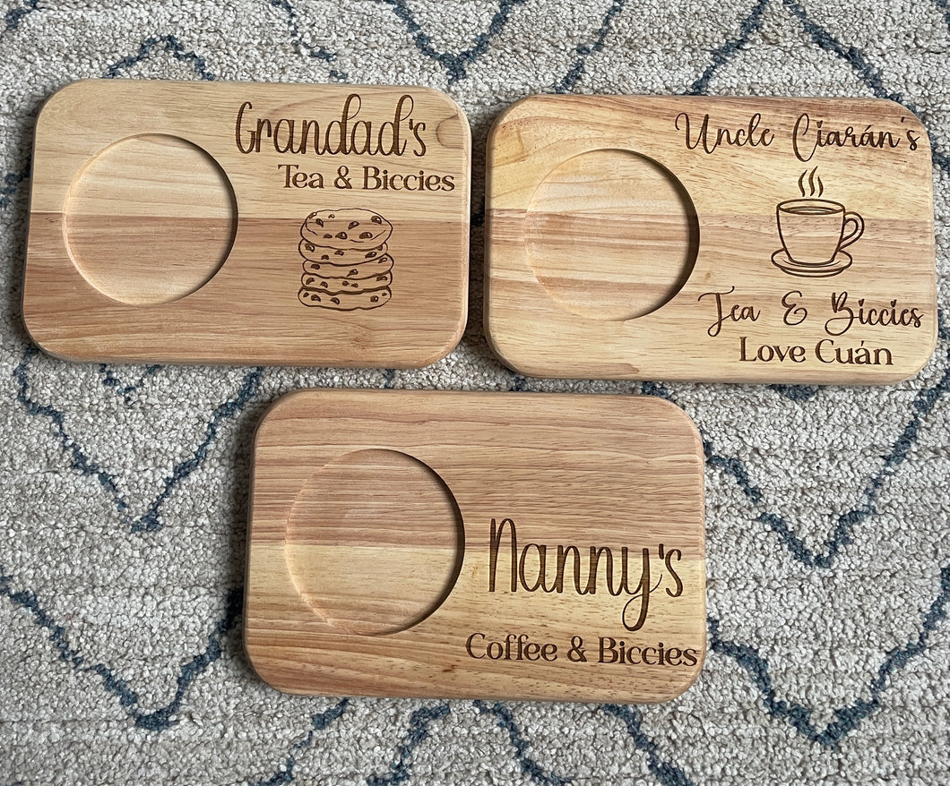 Tea/Coffee & biccie board