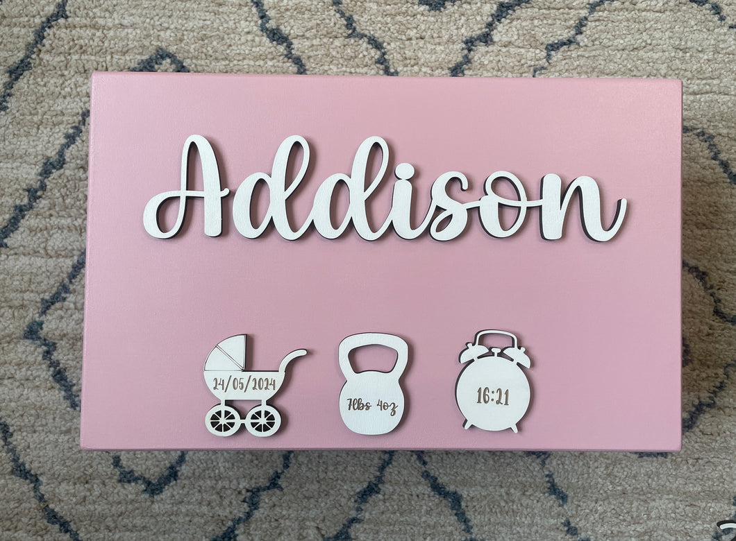 Birth Details Keepsake Box